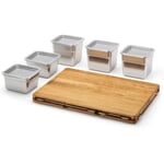 Set Frankfurter Brett Mono with stainless steel container set Oak