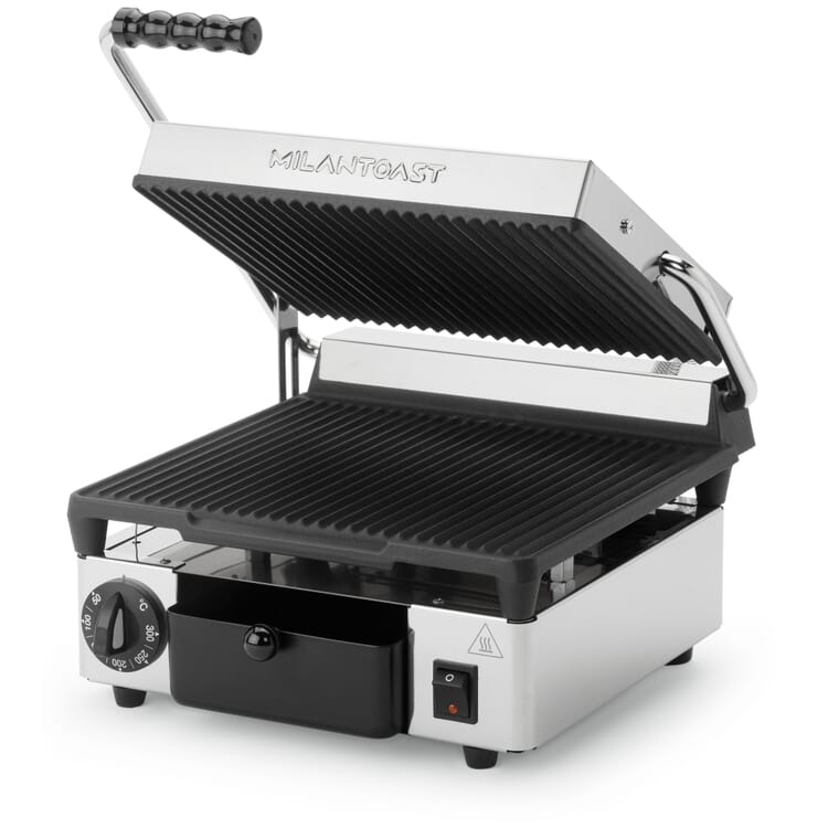 Contact grill electric, ribbed on both sides