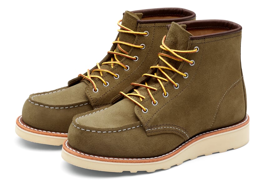 Dames moc-laars van suède Olive
