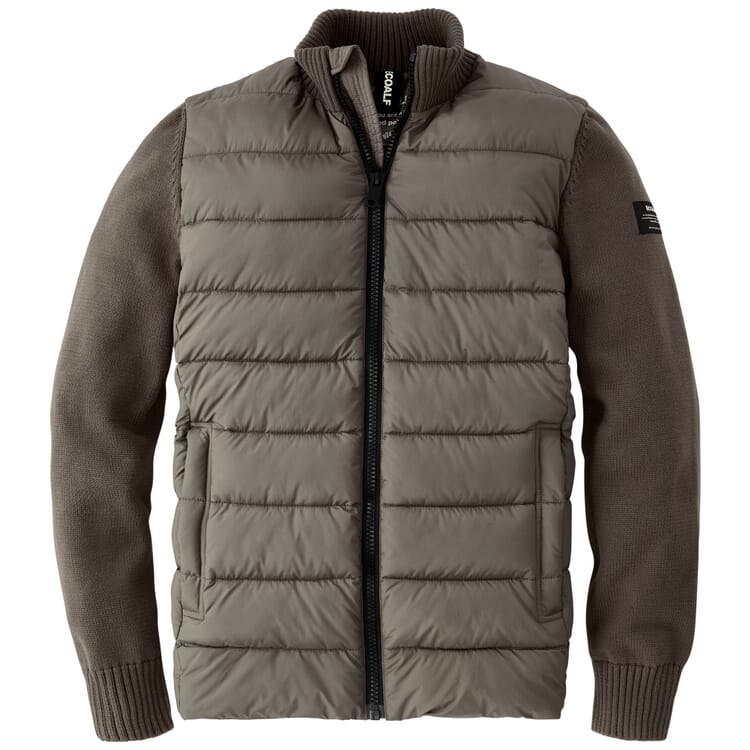 Veste en tricot matelassé pour hommes, Olive