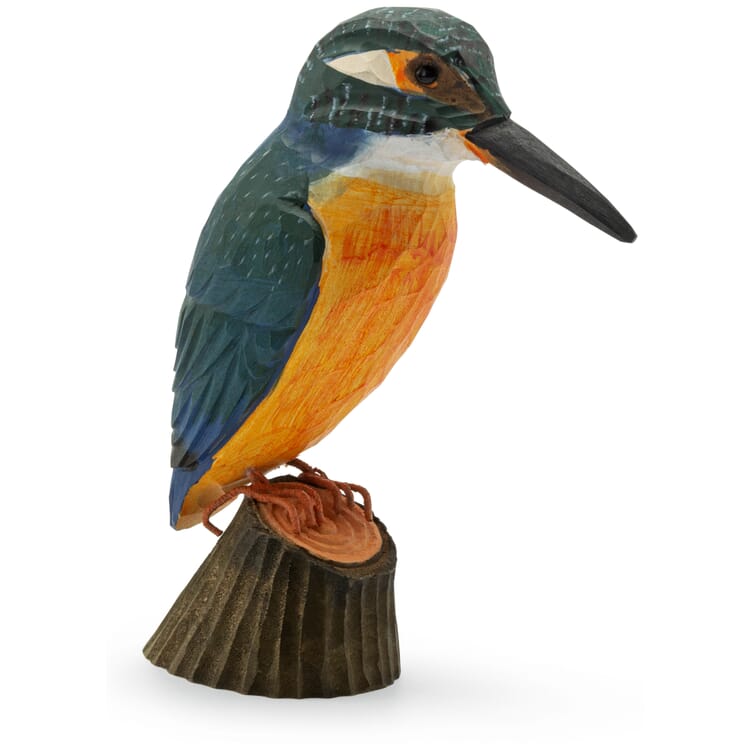 Kingfisher hand-carved in lime wood