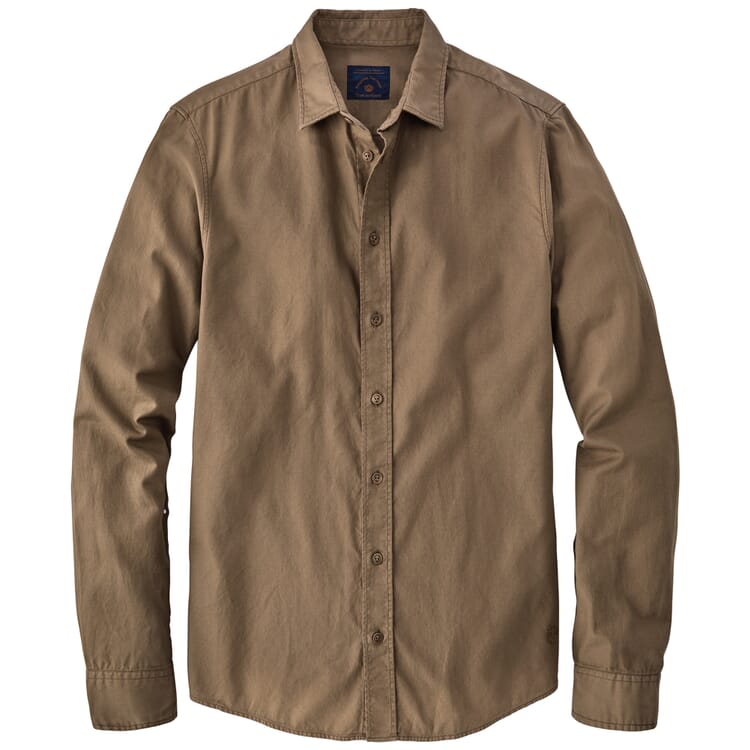 Camicia da uomo in cotone, Marrone chiaro