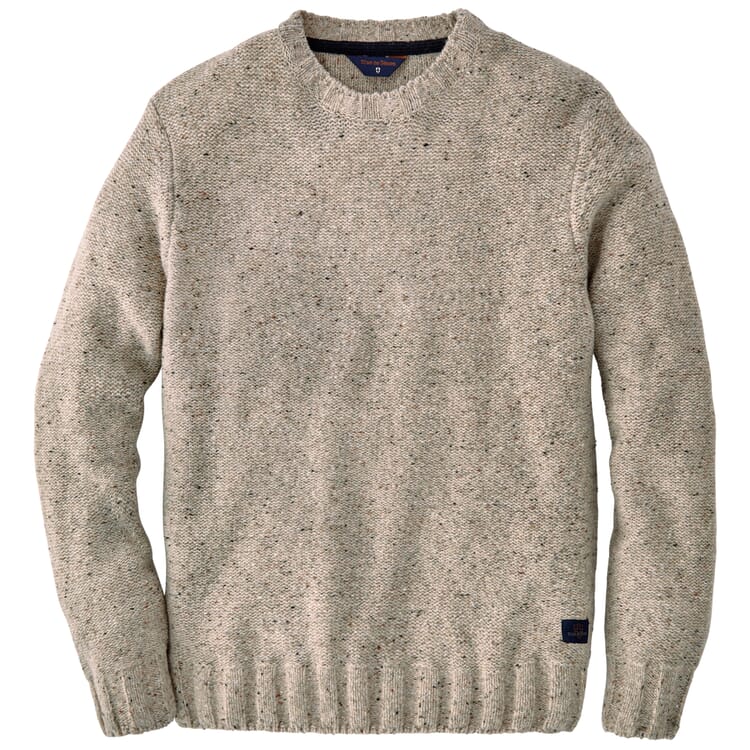 Men's knitted sweater, Natural melange