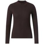 Ladies ribbed shirt long sleeve Brown