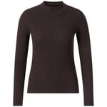 Maglia a costine da donna a maniche lunghe Marrone