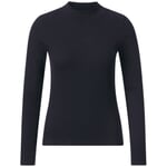 Dames ribshirt lange mouw Donkerblauw