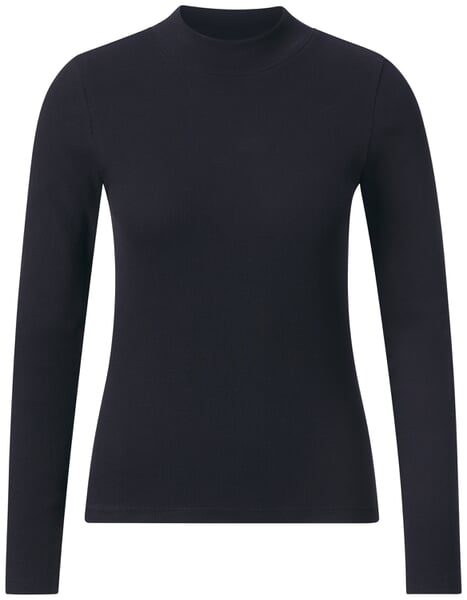 Maglia a costine da donna a manica lunga Blu scuro