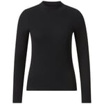 Damen-Rippenshirt Langarm Schwarz