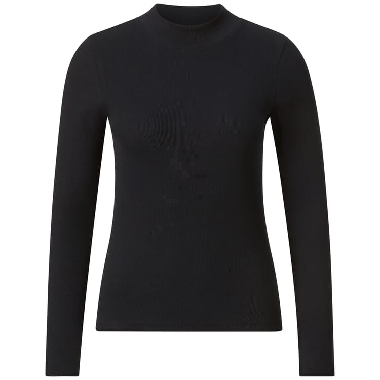 Women’s Long-Sleeve Ribbed Shirt.”, Black