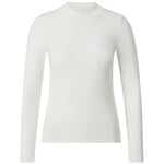 Ladies ribbed shirt long sleeve White