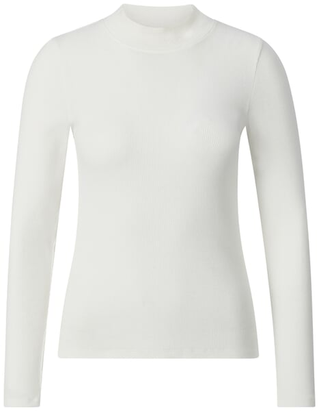 Maglia a costine da donna a manica lunga Bianco