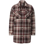 Ladies shirt jacket plaid Brown red