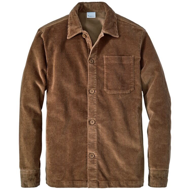 Men shirt jacket corduroy, Medium brown