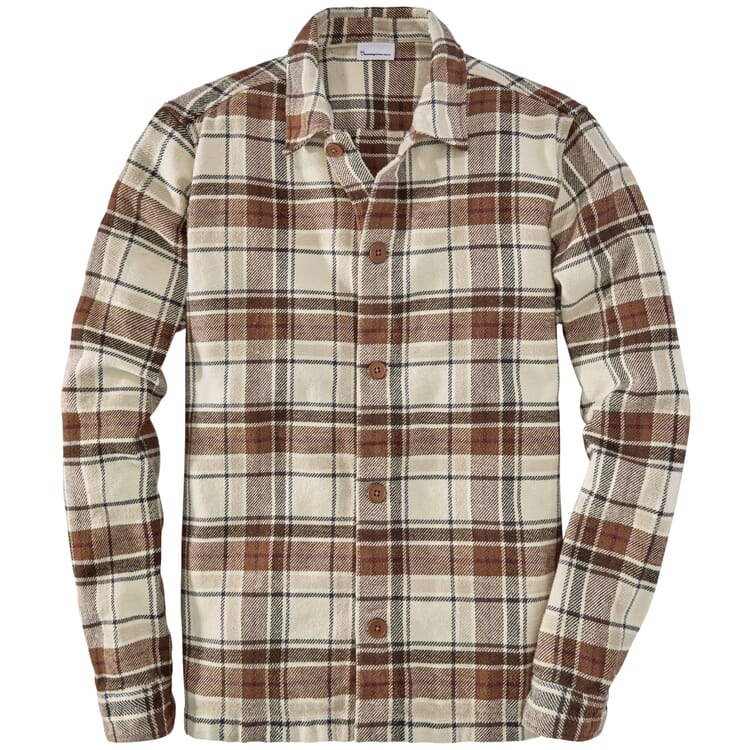 Men shirt jacket flannel, Beige-Brown