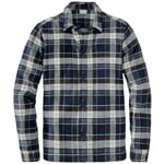 Men shirt jacket flannel Blue-Brown