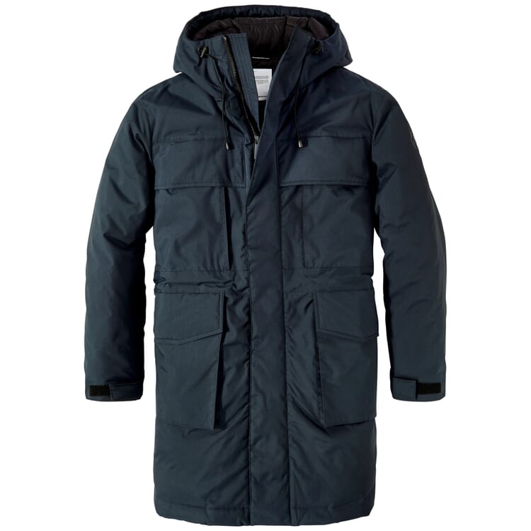 Manteau à capuche pour hommes, Bleu foncé