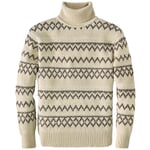 Men's turtleneck sweater patterned Natural