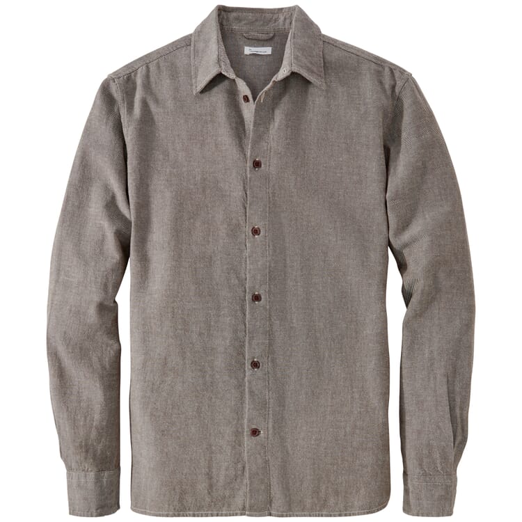 Camicia da uomo in twill, Marrone melange
