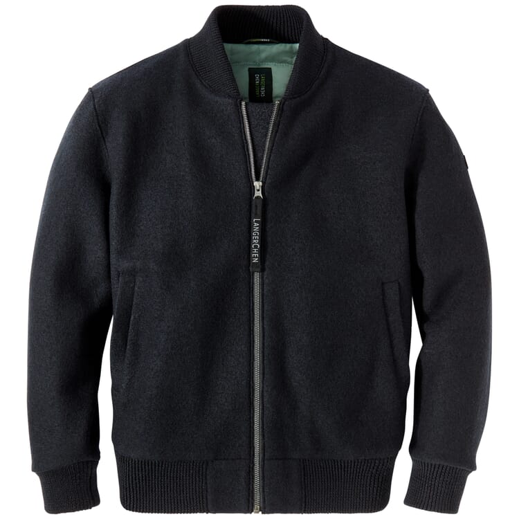 Blouson en laine pour hommes, Noir