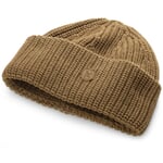 Ladies rib knit hat Brown