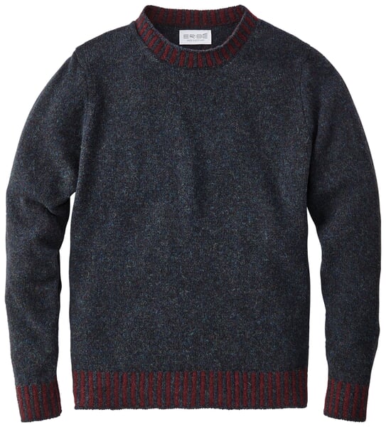 Herren-Strickpullover Schwarz-Rot