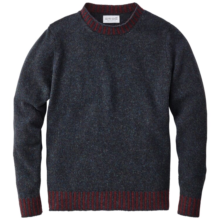 Jersey de punto para hombre, Negro-Rojo