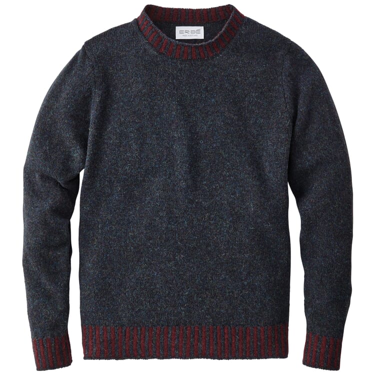 Mens Knit Sweater, Black-Red