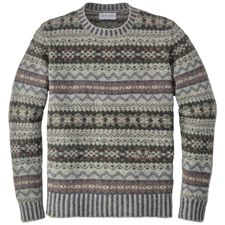 Men sweater patterned, Light gray