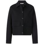 Damejakke i kraftig jersey Sort