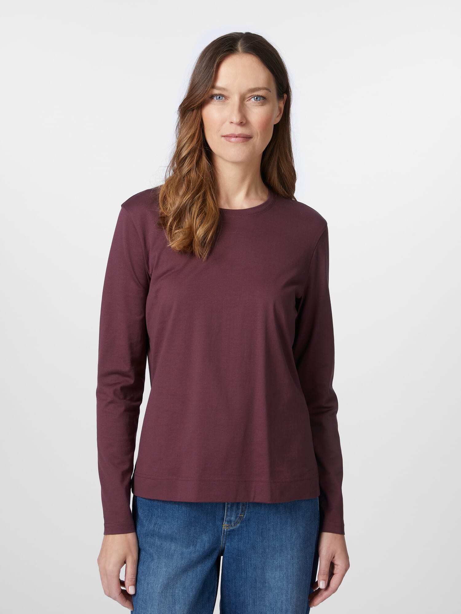 Burgundy long sleeve shirt womens best sale