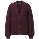 Ladies cardigan buttoned Wine red