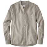 Camisa de hombre de rayas finas Marrón-blanco