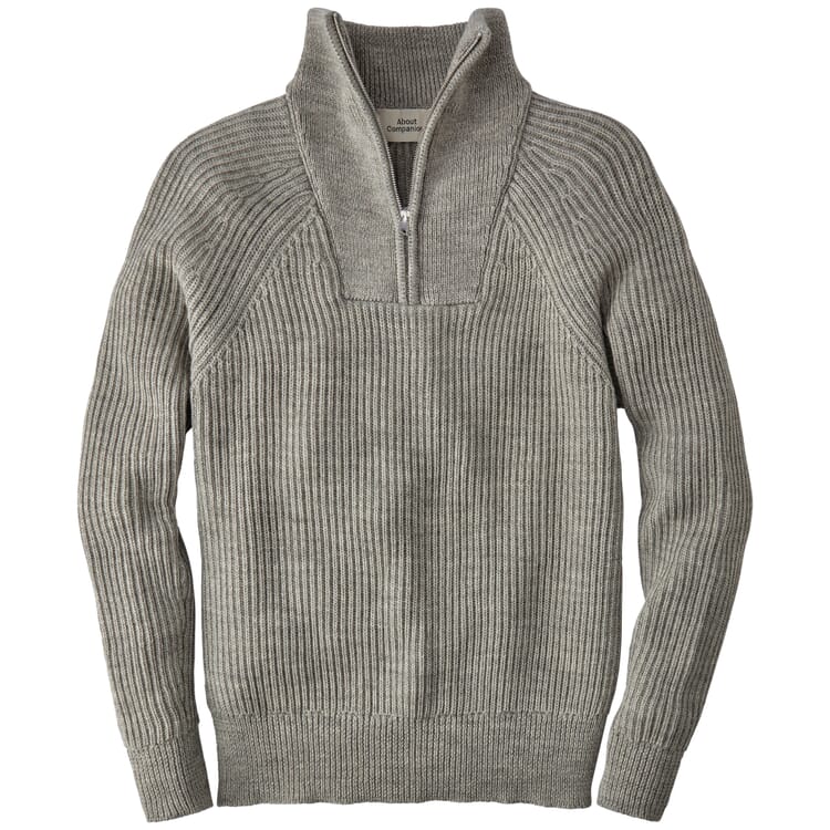 Men knitted royer, Grey melange