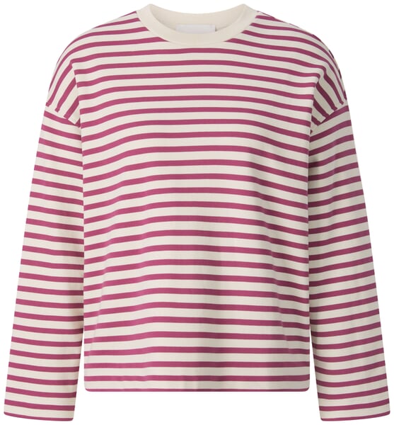 Ladies sweatshirt striped Cream-violet