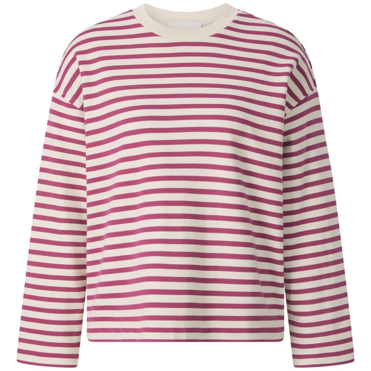 Sweat-shirt à rayures pour femme, Crème-violet