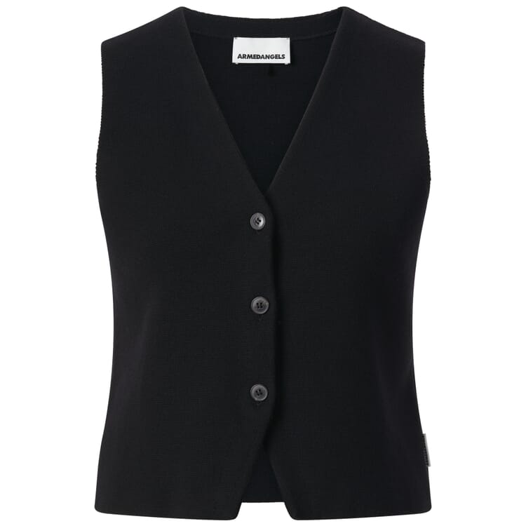 Strikket vest til damer, Sort