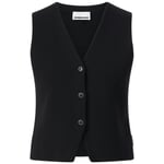 Strikket vest til damer Sort