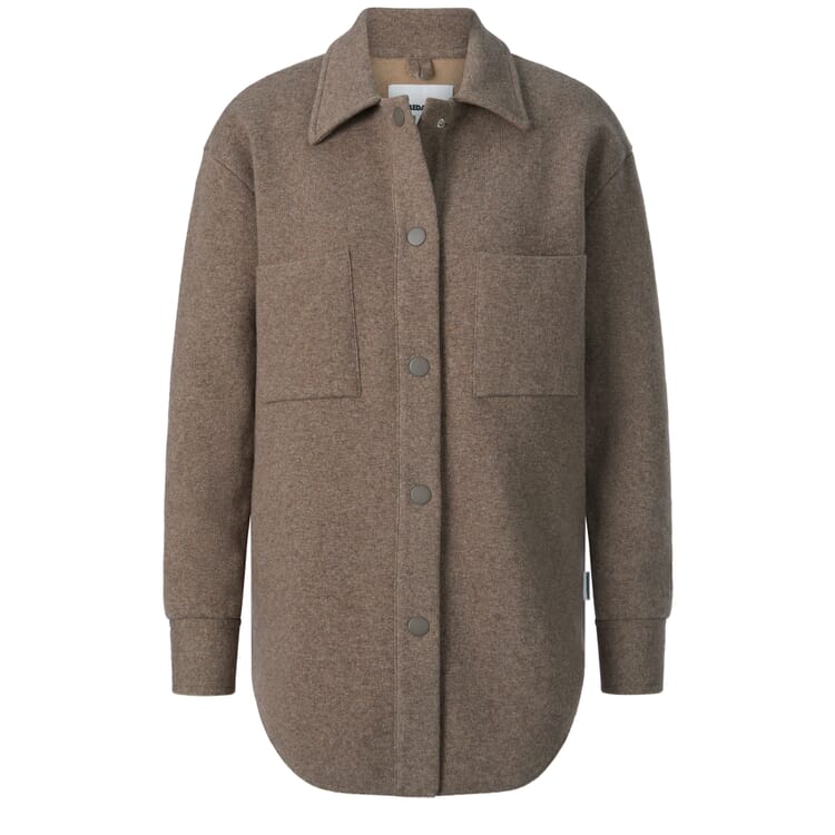 Ladies shirt jacket, Brown melange