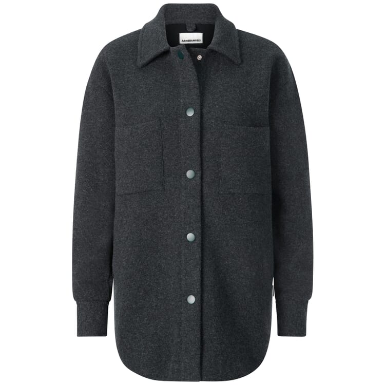 Ladies shirt jacket, Grey melange