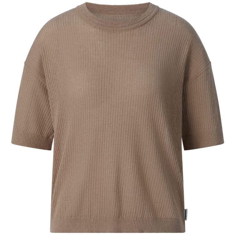 T-shirt en maille pour femme, Marron clair