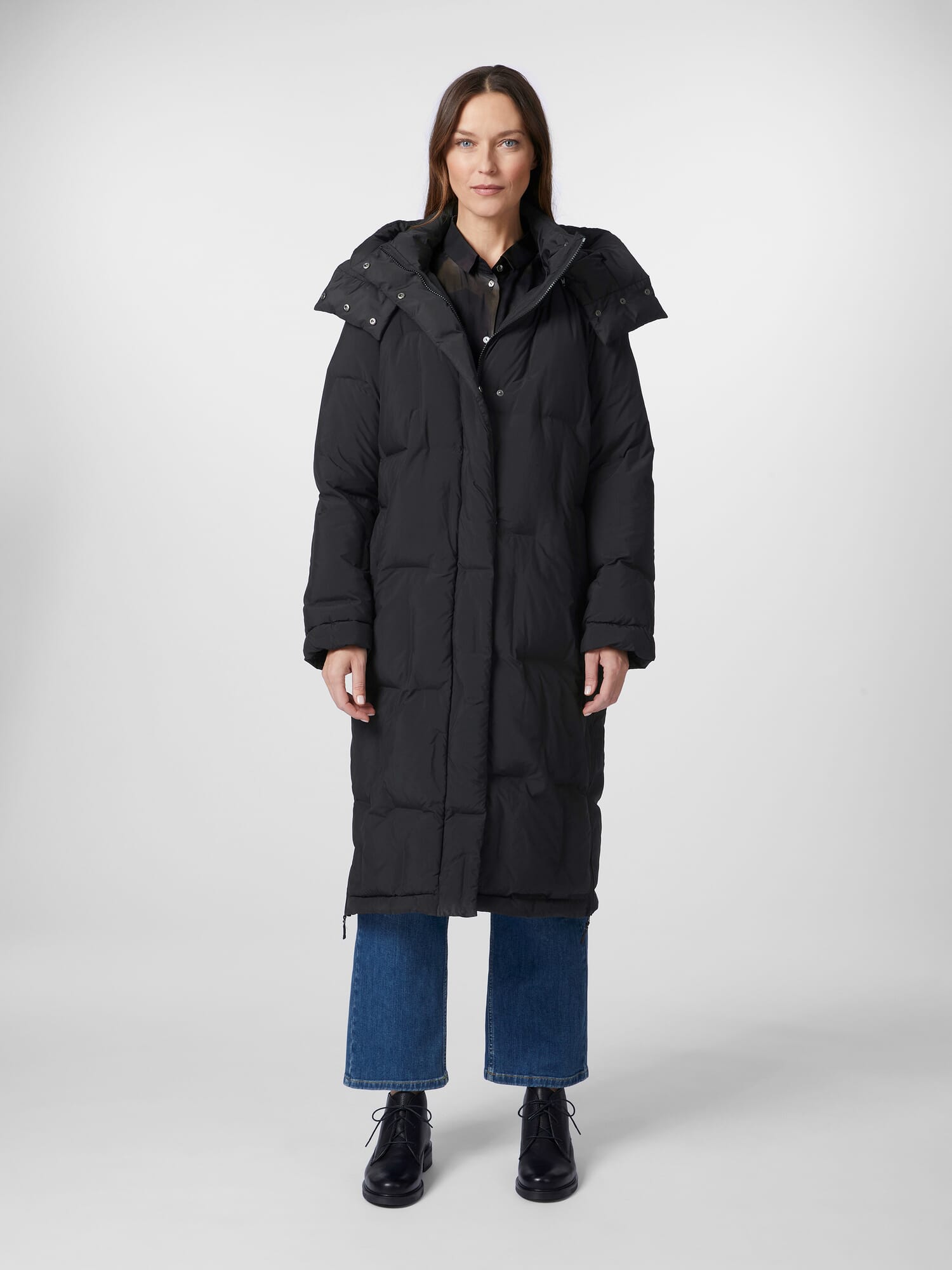 Black padded ladies coat on sale