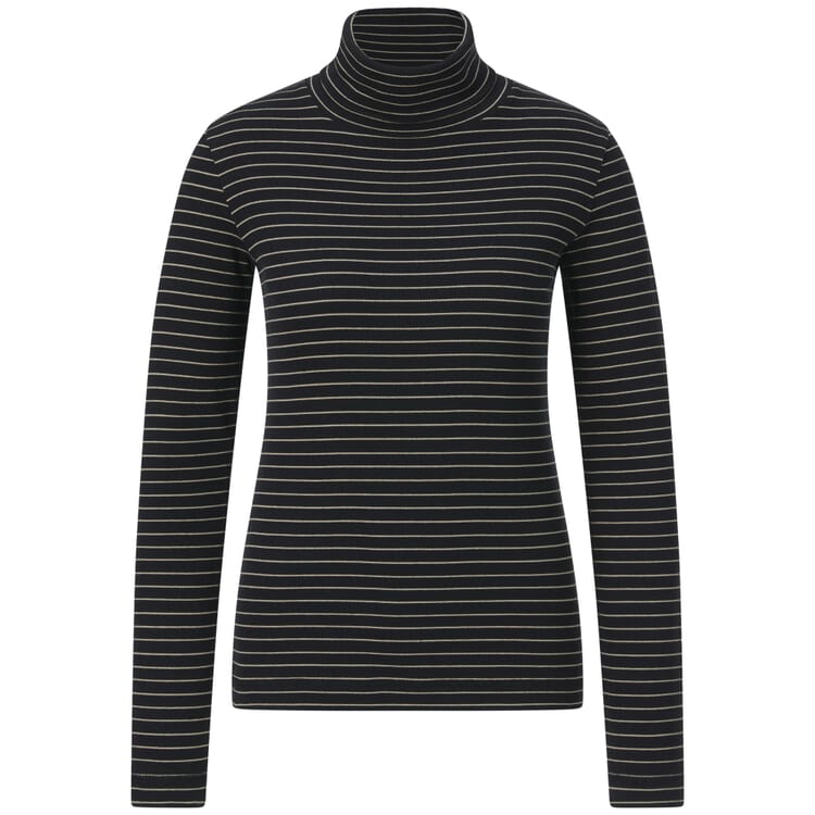 dames-trui met col"., Zwart-Naturel