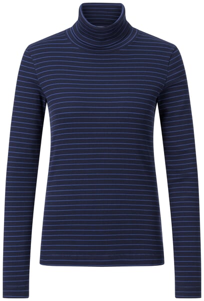 Dame-rullekraveshirt Mørkeblå-azurblå