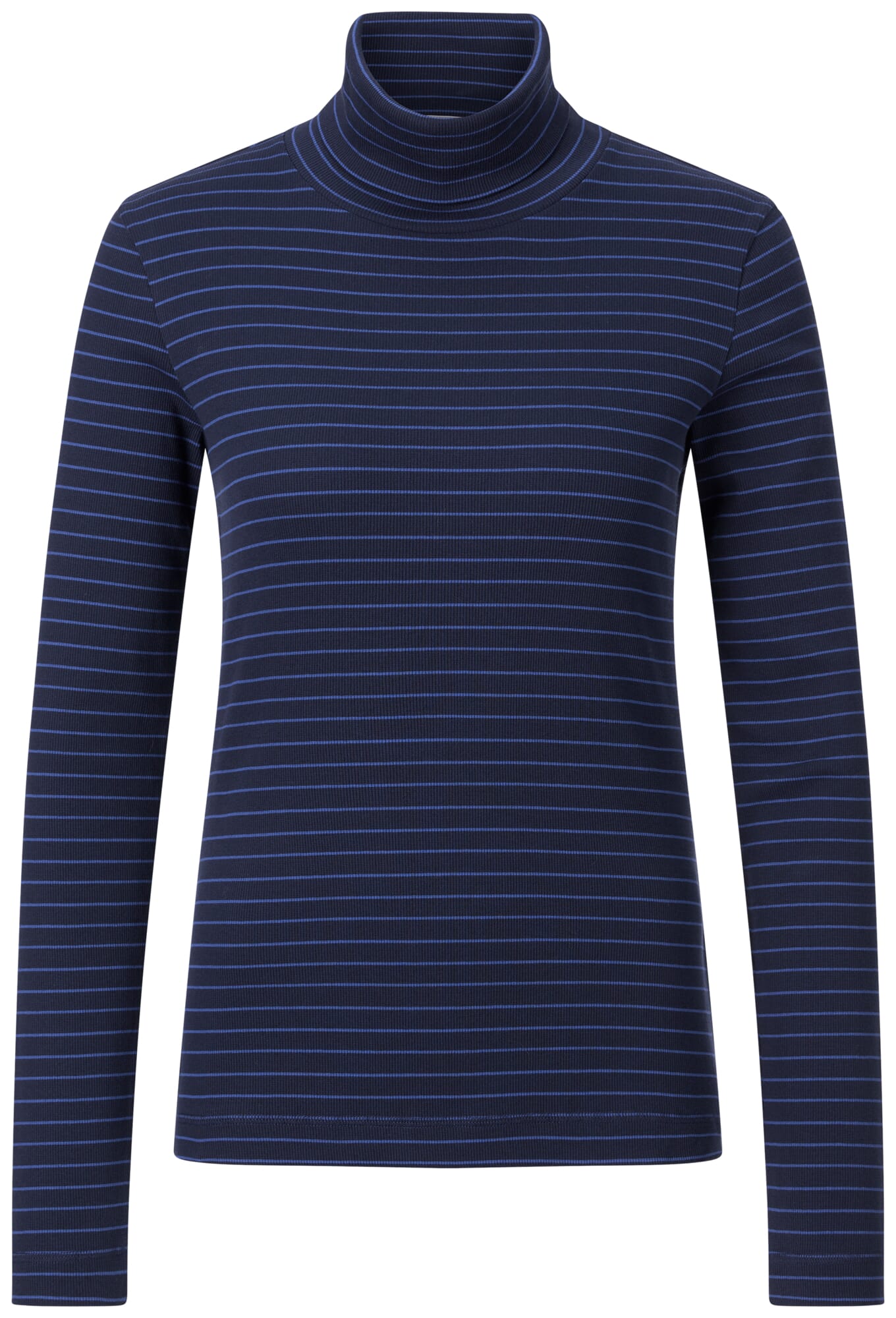 Ladies turtleneck shirt Dark blue azure blue Manufactum