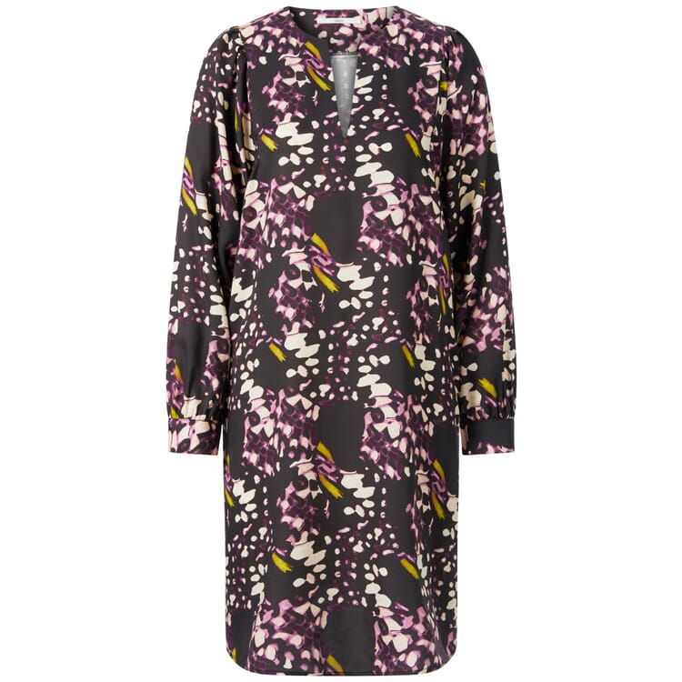 Damenkleid Print, Schwarz-Violett