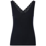 Women's wool top with lace Dark blue