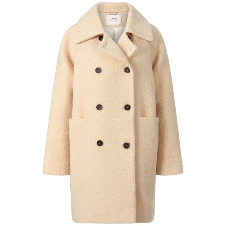 Manteau bouclé pour femme, Beige