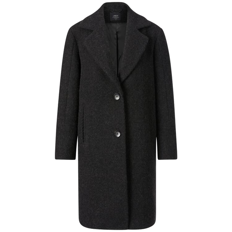 Manteau femme col revers, Mélange noir