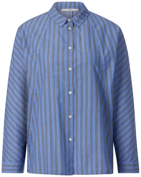Stribet damebluse Medium blå
