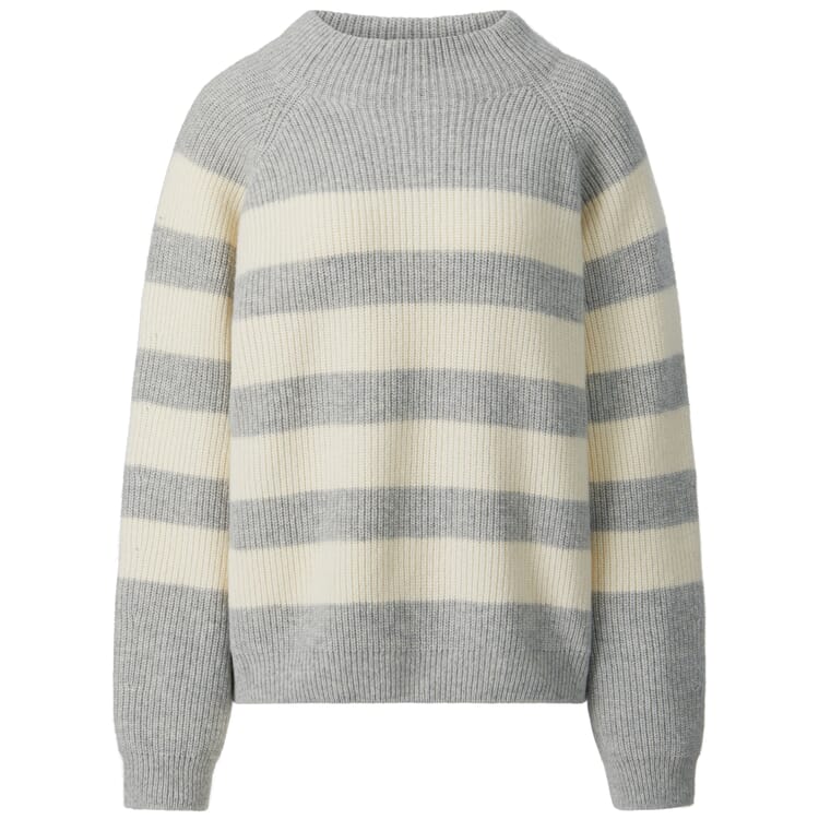 Pull à rayures pour femmes, Gris-crème